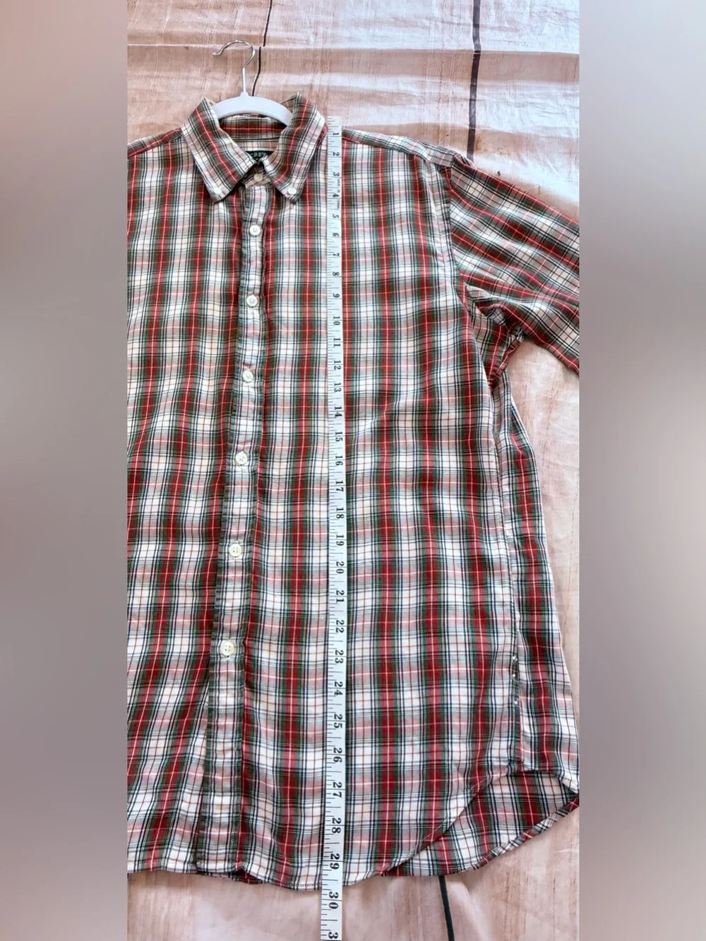 J.Crew Red Black White Plaid Longsleeve Shirt Medium Men’s Button Down Cotton